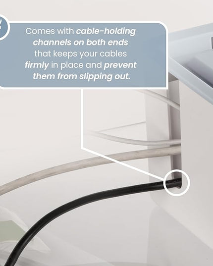 KinderSense® Cable Management Box - Cord Organizer with Child Proof Lock - Cord Hider to Conceal Wires,Power Strips from TV,Computer,Desk and Babies - 12 X 5.25 x 5.25 (Gray)