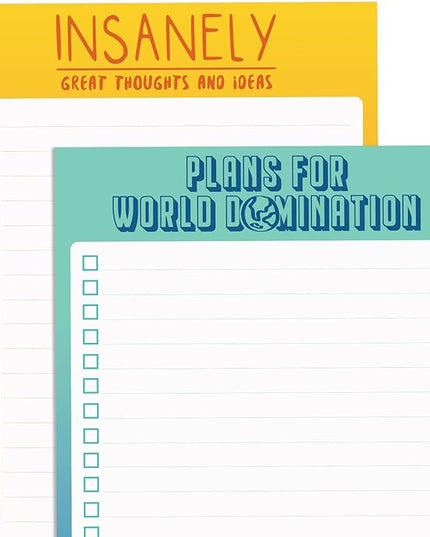 2 Funny To Do List Notepads - Set of Two 50 Sheet 5.5 x 8.5” Note Pads for Daily and Weekly Tasks, Planner Organizer, and Checklists - Fun Coworker Gifts, Humorous Office Supplies to Track Tasks
