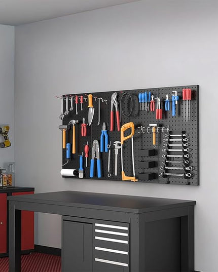 Ultrawall 4 Pcs Metal Pegboard Wall Panels, Peg Boards for Garage Tool Storage