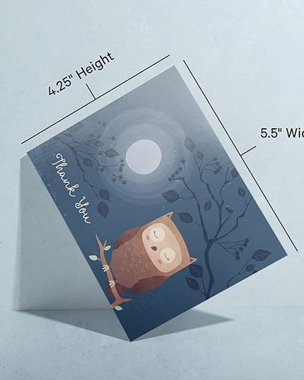Twigs Paper Thank You Card Set - 12 Assorted Greeting Cards For All Occasions - Thank You Cards with Envelopes - Appreciation Cards - Eco Friendly - Made In USA - 5.5 x 4.25 Inch - Woodland Animals
