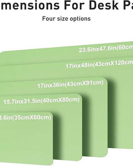 Aothia Faux Leather Desk Mat – Large Mouse Pad, Non-Slip PU Leather Blotter, Waterproof Writing Surface for Office and Home (Foam Green, 47.2" x 23.6")