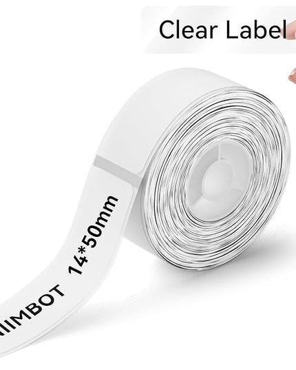 NIIMBOT Label Maker Tape for D11/D110/D101 Label Maker, 14 x 50 mm (0.55'' x 1.97'') for Home Office Labeling Tape Replacement, Clear