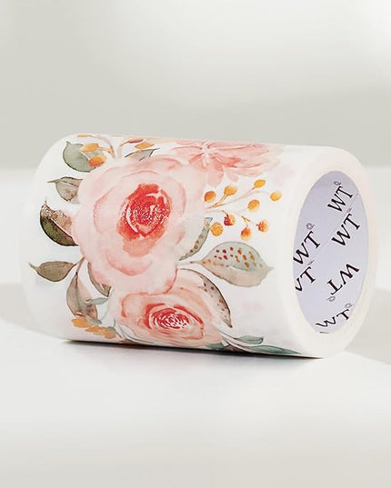 WT Flower Corridor Wide Washi Tape, Single Roll, Original Designs, Floral Decorative Tape, 60mm Wide, Washi Tape for Journaling, Bujo Planner Supplies, DIY Paper Tapes