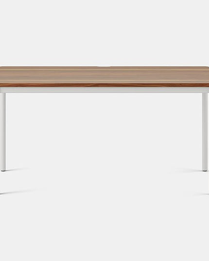 Branch Daily Desk - Functional at Home Office Desk with Effortless Assembly, Timeless Design, Rounded Corners, and Built-in Cable Notch - 58” W x 27” H x 24” D - Walnut - White