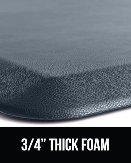 GORILLA GRIP Comfortable Cushioned Kitchen Mats for Floor, Waterproof and Stain Resistant Soft Top, 3/4 Inch Thick Ergonomic Standing Desk Anti Fatigue Mat, Foam Supports Ankles, Feet, 17x24, Charcoal