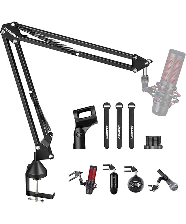 Microphone Arm,Aokeo AK-35 Microphone Desk Stand-Microphone Suspension Boom Scissor Arm Stand For Blue Yeti,Blue Snowball iCE,QuadCast,Elgato