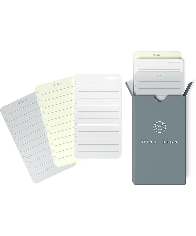 Undated Daily Productivity To Do List Cards - 60 To-Do List Cards, 10 Goal Setting Cards - Daily Checklist Cards and Note Pads - Simple and Effective Analog System