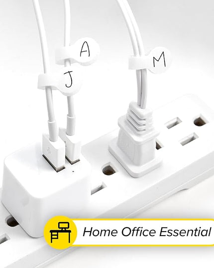 Wrap-It Storage Cable Labels, Mini, White (60 Pack) - Cord and Wire Tags for Cable Management and Organizer for Electronics, Computers and More
