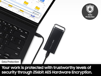 Samsung T5 EVO Portable SSD 8TB, USB 3.2 Gen 1 External Solid State Drive, Seq. Read Speeds Up to 460MB/s for Gaming and Content Creation, MU-PH8T0S/AM, Black
