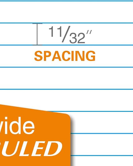 Kaisa loose Leaf Paper Filler Paper 150 Sheets 8"x10.5",Wide Ruled, 3-Hole Punched for 3-Ring Binders, Carton of 12pack