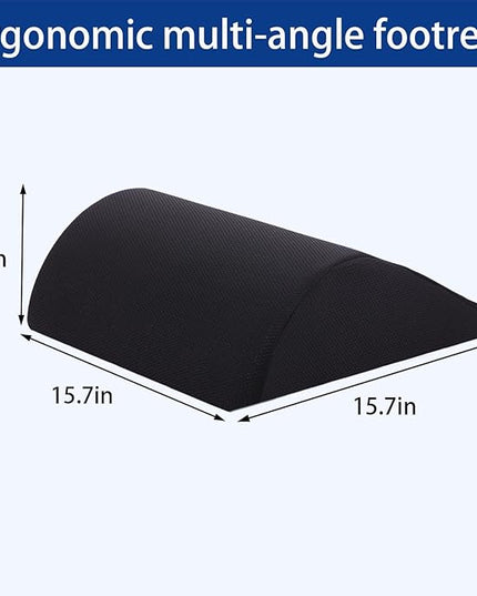 Foot Rest for Under Desk at Work, Ergonomic Under Desk Footrest with Washable Cover for Office, Home & Gaming Leg Elevation Pillow Black
