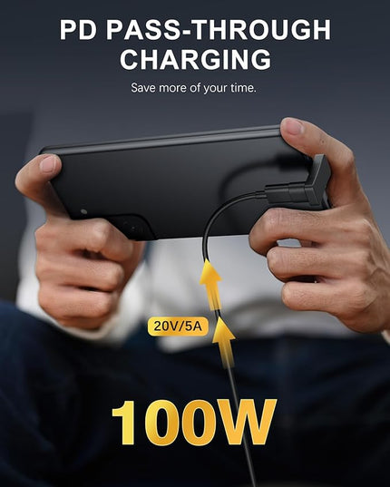 MoKo 180 USB-C Adapter 2-Pack, U-Shape, PD 100W Fast Charging, 4K Video, Angled for Steam Deck, Switch, Laptop, Tablet, Phone