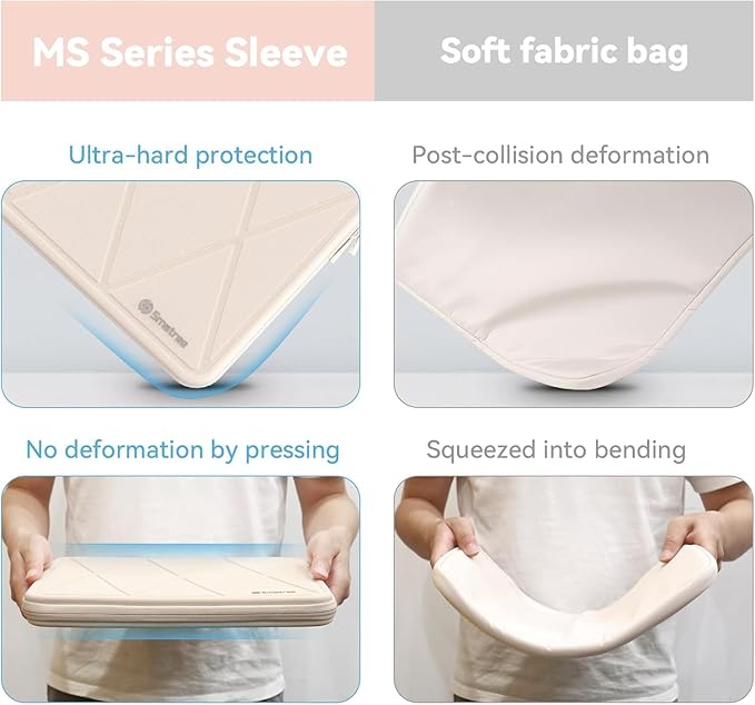 Smatree MS24T Hard EVA Protective Sleeve with Stand Compatible for 11.6 inch Lenovo 500e/500w/300w Gen 3/2, Lenovo 300e Gen2/3/Chromebook 2nd Gen, for 12.3 inch ThinkPad X12 Detachable Sleeve,White