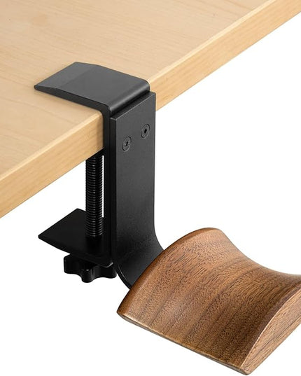 Headphone Holder with 6cm Wide Walnut Headrest,Adjustable Clamp-on Headset Stand Desk Headset Holder for Over Ear and Gaming