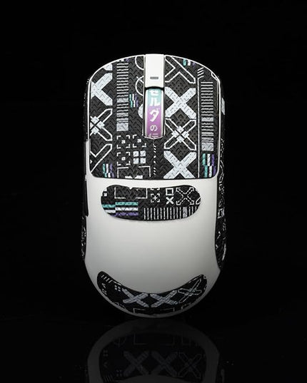 Gamer Mouse Grip Tape Sticker for VGN Dragonfly R1 Pro MAX VXE Non Slip Suck Sweat Pre Cut Easy Install Printsteam Black White