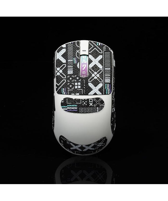 Gamer Mouse Grip Tape Sticker for VGN Dragonfly R1 Pro MAX VXE Non Slip Suck Sweat Pre Cut Easy Install Printsteam Black White