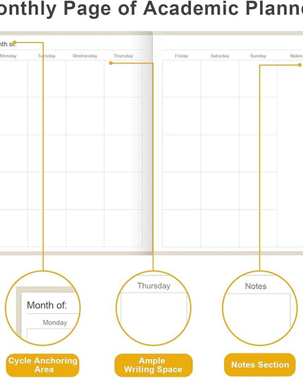 Academic Planner for 2026 or Anytime – 8.5" x 11" Undated Weekly Student Planner For Homeschool, High School, College & Nursing Students, 200 Pages, Beige