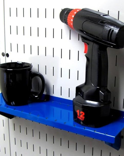 Wall Control Shelf 4in Deep Pegboard Shelf Assembly Pegboard and Slotted Tool Board - Blue