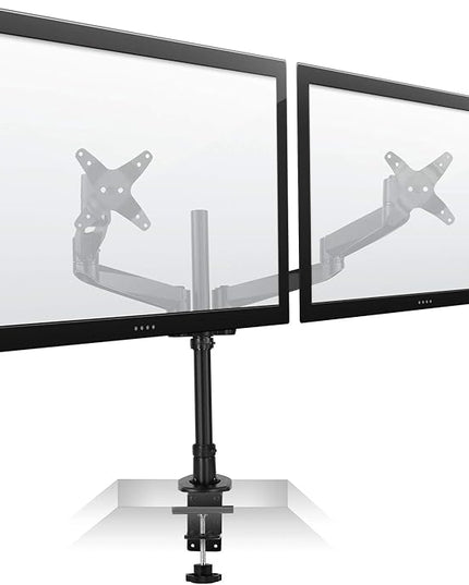 Mount-It! Premium Modular Dual Monitor Desk Mount Arms | Tilt Swivel VESA Wall Mount | Fits 13 15 17 19 21.5 24 27 Inch Computer Screens with 75 100 VESA Patterns | C-Clamp and Grommet Bases | Black