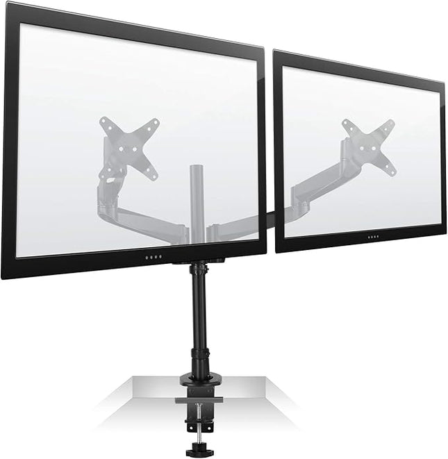 Mount-It! Premium Modular Dual Monitor Desk Mount Arms | Tilt Swivel VESA Wall Mount | Fits 13 15 17 19 21.5 24 27 Inch Computer Screens with 75 100 VESA Patterns | C-Clamp and Grommet Bases | Black