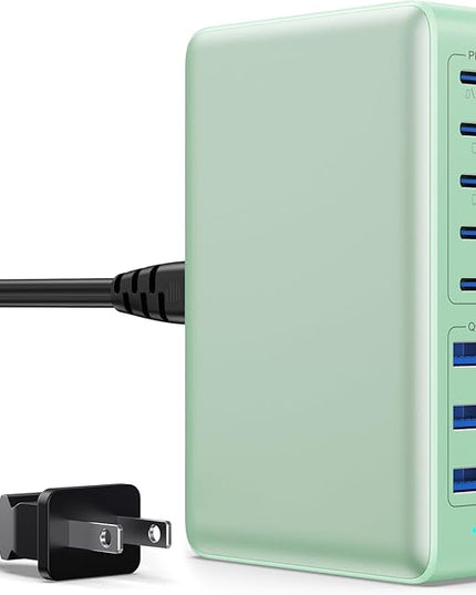 USB C Charger 300W USB C Charger Block 8-Ports GaN IV Fast Charging Station,PD 100W Laptop Charging Hub Wall Adapter Compatible with MacBook/Air,DELL,Steam Desk,iPhone 16/15/14,Galaxy S24 etc