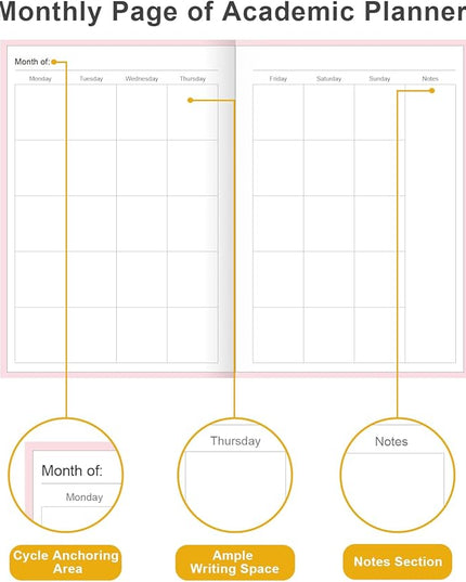 Academic Planner for 2026 or Anytime – A5 Undated Weekly Student Planner For Homeschool, High School, College & Nursing Students, 200 Pages, 5.8" x 8.5", Pink