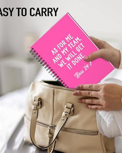 Msticey As For Me And My Team We Will Get It Done 160 Blank Pages Rose Red Hardcover Spiral Notebook, Appreciation Gifts for Women Manager Supervisor Leader Coworker Colleague, Funny Boss Day Gifts
