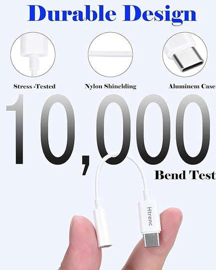 USB C to 3.5mm Headphone Jack Adapter for iPhone17/ iPhone 16/16 Pro/15/15 Pro/Pro Max/Plus, Type C Aux Audio Dongle Cable Cord Compatible with iPad, Samsung Galaxy S23/S23/S22/S21, MacBook（10 Pack）