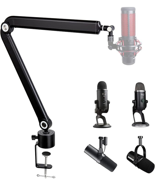 SUNMON Mic Stand Boom Arm - Microphone Arm Compatible with HyperX QuadCast, 360° Rotation Microphone Stand, Weighted Metal Mic Boom Arm for HyperX QuadCast,Blue Yeti,Shure MV7,Rode and Most Gaming