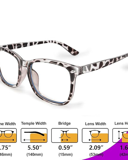 VISOONE Blue Light Blocking Glasses Square with Anti Computer Glare for Gaming Women and Men MONTANA