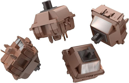 DUROCK Mocha Chocolate T1 Switches, Full POK T1 Tactile Switch 62g Long Spring, Light Diffuser 5 Pins Lubed Mechanical Keyboard Switches (90pcs)