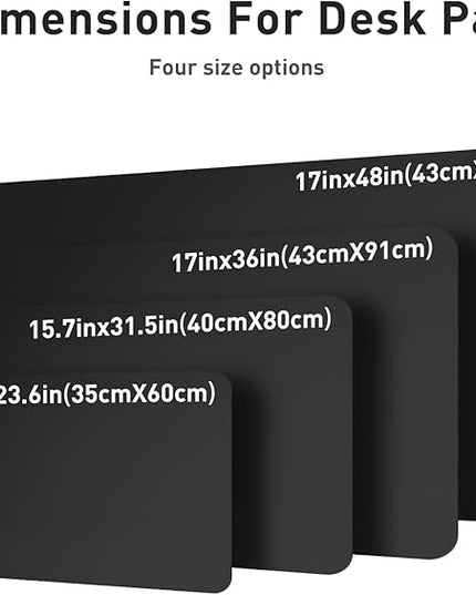 Aothia Leather Desk Pad Protector, Mouse Pad, Office Desk Mat, Non-Slip PU Leather Desk Blotter, Laptop Desk Pad, Waterproof Desk Writing Pad for Office and Home (48"x17", Black)