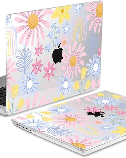 DONGKE Case for M5 MacBook Pro 14 inch 2025 2024-2021 M4 M3 M2 M1, Plastic Hard Shell Cover Compatible with A3434 A3112 A3401 A3185 A2992 A2779 A2442, Retina XDR Display & Touch ID, Florals
