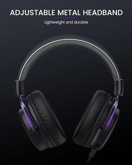 EKSA E900 Headset with Microphone for PC, PS4,PS5, Xbox - Detachable Noise Canceling Mic, 3D Surround Sound, Wired Headphone for Gaming, Computer, Laptop, 3.5MM Jack