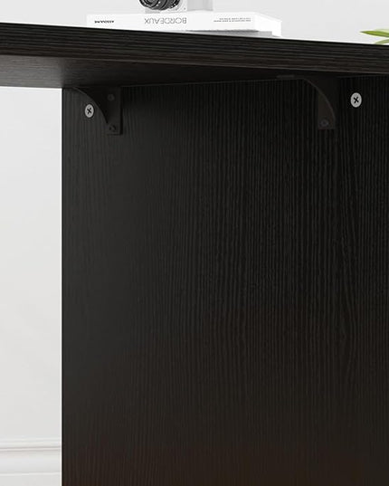 HSH Black L Shaped Desk with Drawers Shelves, 360 Rotating Home Office Desk L Shape with Storage Cabinet, Corner Wood Computer Table for PC Executive Work Study Writing in Bedroom Living Room, 55 in