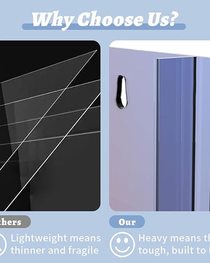 Iridescent Acrylic Wall Mounted Brochure Holder, 6 Magazine Holders and 12 Pamphlet Holders, Color-Shifting Display Rack, Trifold Flyer Rack, Literature Storage Rack for Home, Offices, Waiting Room