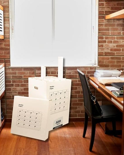 Adir Cardboard Roll File Storage Organizer - Vertical File Sorter - Blueprint, Poster, Plans, Gift Wrap, And Map Holder Station-16 Slots (for Rolls up to 37 Inches Long)