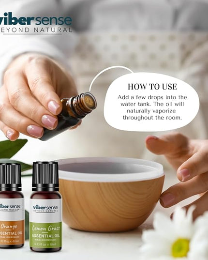 Essential Oils Set - Top 6 Blends for Diffusers, Home Care, Candle Making Scents, Fragrance, Aromatherapy, Humidifiers, Gifts -Eucalyptus,Tea Tree,Pepper Mint,Lemon Grass,Lavender & Orange 10ml