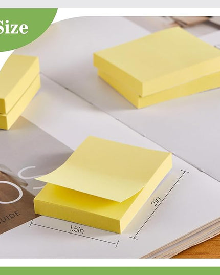 (40 Pads) Sticky Notes 1.5x2 in,Classic Yellow Post Self Stick Pad Its, Clean Removal Sticky Pads Bulk for Office, Home, School,Teachers, Meeting, Notebooks