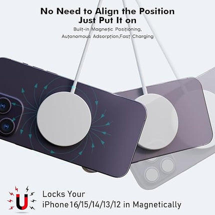 Magnetic Wireless Charger Fast Apple Mag-Safe Charger for iPhone 16 Pro Max/16 Pro/iPhone 15Pro Max/15 Plus/14/13/12/AirPods 3/2/Pro/Pro 2 Magnet Charging Pad Mag Safe Chargerwith Dual Charging Ports