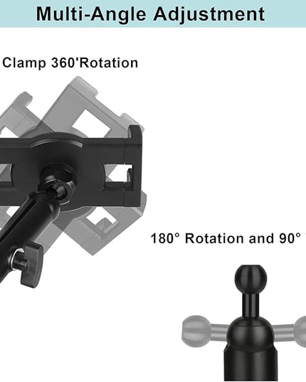 Tablet Holder with 3 Ball Adapters,Aluminum Alloy 17 mm to 17 mm/17 mm to 20 mm/17mm to 25 mm Ball Joints,Compatible with 17mm/20 mm/25 mm Size Ball Socket Mount (25 mm Compatible with RAM Mounts)