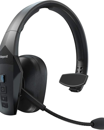 BlueParrott B550-XT Mono Bluetooth Wireless Headphones 96% Noise Canceling Over Head Trucker Headset with Mic, 100% Voice Control, IP54-Rated Protection, 24 hrs. Talk Time, Black
