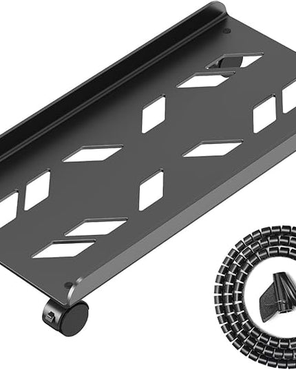 Computer Tower Stand, Ventilated Mobile CPU Stand Fits Most PC Tower, Steel Desktop CPU Holder with Rolling Caster Wheels, PC Floor Cart Riser for Gaming Office Desk Accessories
