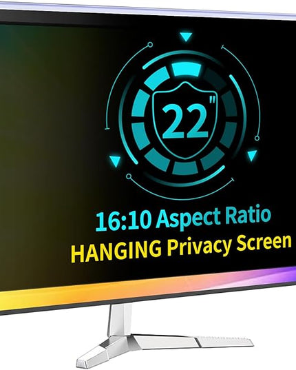 DEJIMAX 22 Inch Computer Privacy Screen for 16:10 Computer Monitor, Anti-Blue Light Monitor Privacy Screen Filter, Anti-UV Computer Shield, Hanging Type