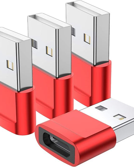 USB C Female to USB Male Adapter (4-Pack),Type C to USB A Charger Converter for iPhone 15 14 13 12 11 Plus Pro Max,Samsung Galaxy Note 20 S24 S23 S22,Apple iWatch Watch Series 7 8 SE,AirPods iPad Pro