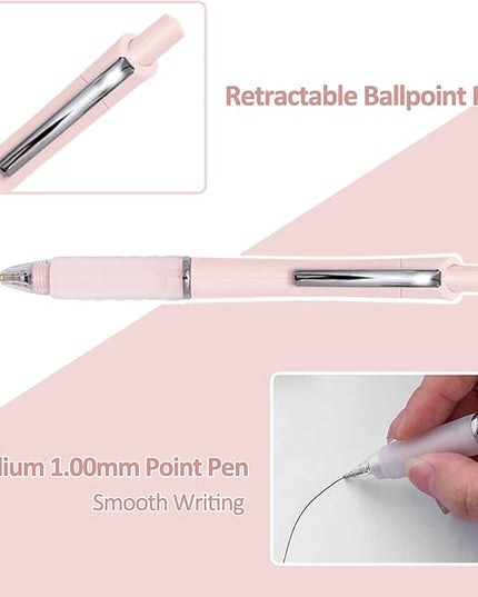Aisibeiger Ball Point Pen Black Ink Ballpoint Pens with Super Soft Grip Medium Point 1.0mm Office Pens (6 pack)