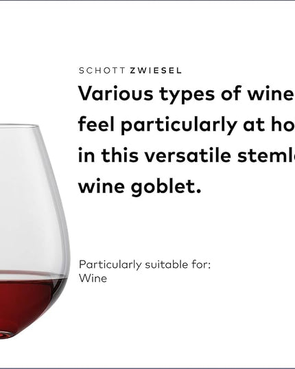 SCHOTT ZWIESEL Forté Rocks Glass (Set of 6), Stemless Tumbler for Various Types of Wine, Dishwasher-Safe Tritan Crystal Glasses, Made in Germany (20 Ounce)
