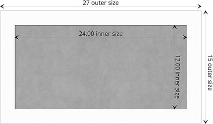 Amanti Art White Framed Magnetic Board 15x27 Small Vision Board for use with Magnets, 100% Metal Sheet to Display Items as Office Decor or for Home Organization in mudroom, Kitchen or Kids Room