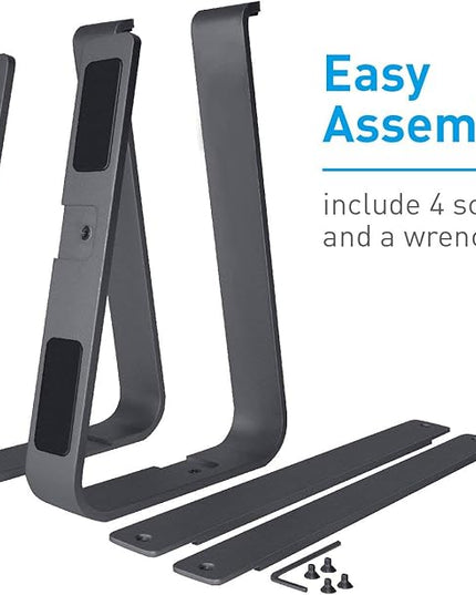 Macally Aluminum Laptop Stand for Desk - Works with All MacBook/Pro/Air & Laptops Between 10” to 17.3” - Sleek and Sturdy Laptop Riser - (ASTANDSG), Space Gray