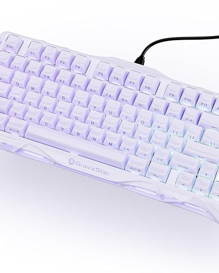 GravaStar Mercury V75 Gaming Keyboard – Hall‑Effect Magnetic‑Switch Keyboard, 79‑Key, 8000 Hz Polling, 0.005RT, Wired USB-C, RGB Backlit, Adjustable Actuation, Semi‑Aluminum Chassis (Lavender Purple)